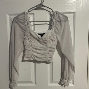 Forever 21 ruffled white top. Size Small